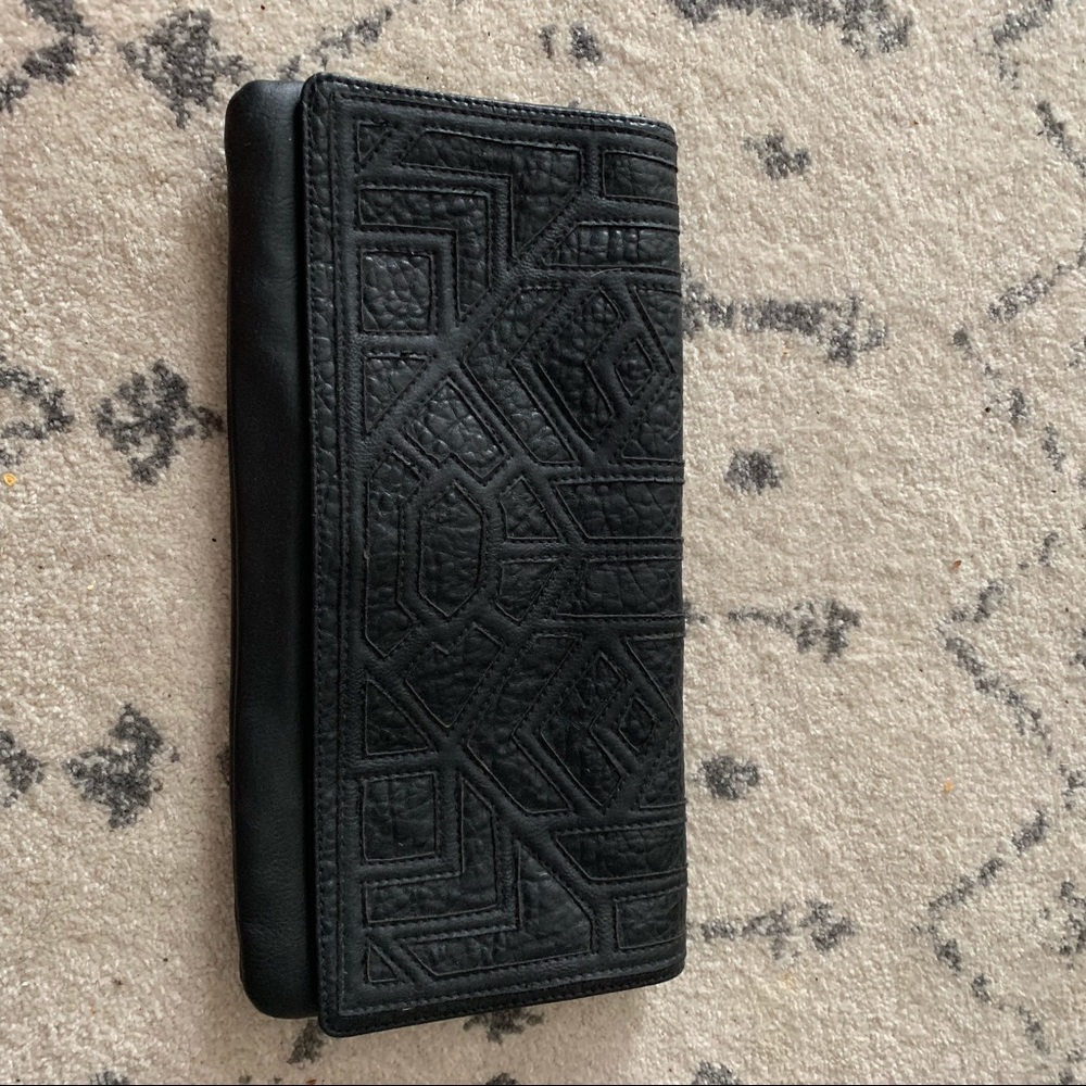 Topshop black geometric clutch